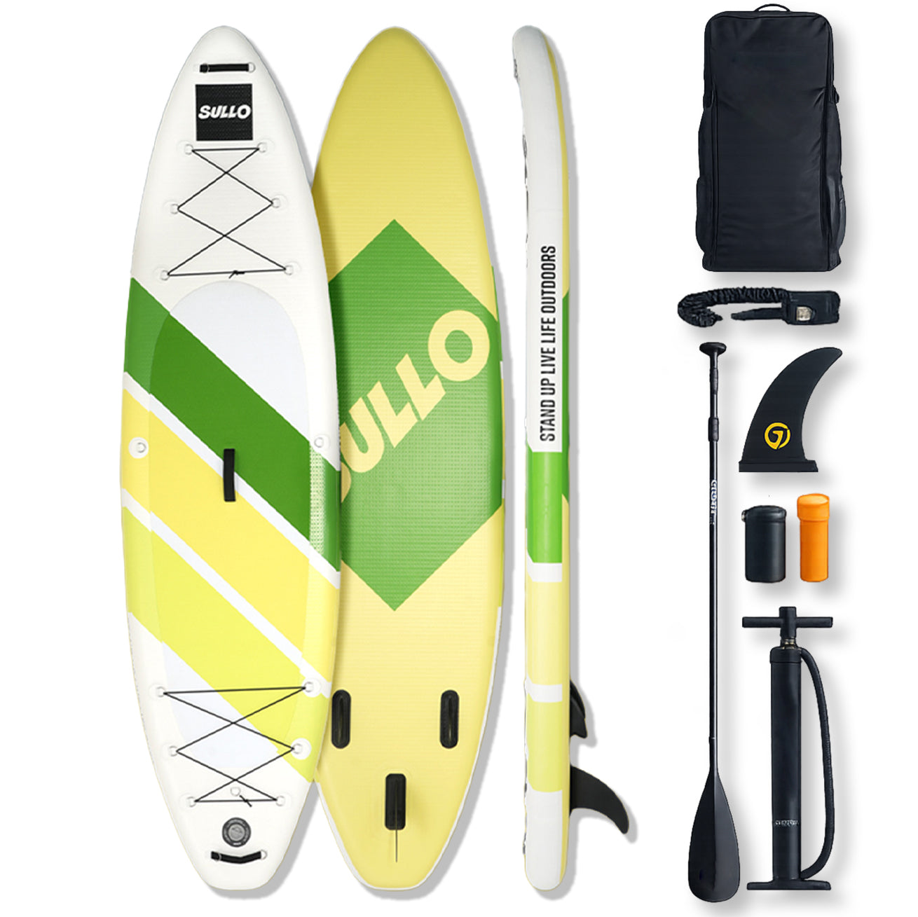 VoErnone Inflatable Stand Up Paddle Board, Premium ISUP with Telescopic Paddle, Sleek Geometric Non-Slip Paddleboard for Adults Lake Cruising