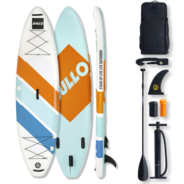 VoErnone Inflatable Stand Up Paddle Board, Premium ISUP with Telescopic Paddle, Sleek Geometric Non-Slip Paddleboard for Adults Lake Cruising
