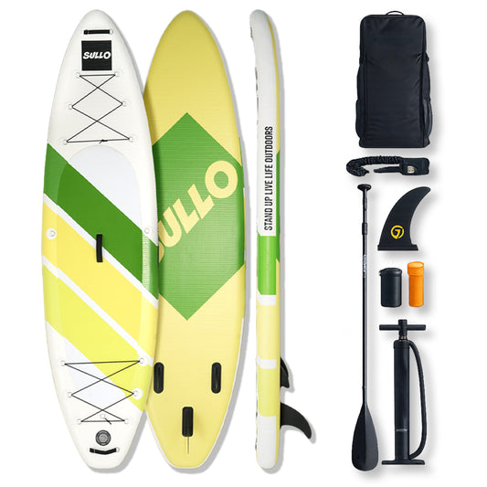 VoErnone 10.5' Inflatable Stand Up Paddle Board, 10.5ft x 32" x 6" Premium ISUP with Telescopic Paddle, Sleek Geometric Non-Slip Paddleboard for Adults Lake Cruising