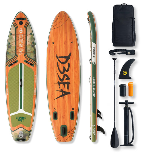 Inflatable Stand Up Paddle Board with Paddle, Pump, Fin, Leash and Carry Bag