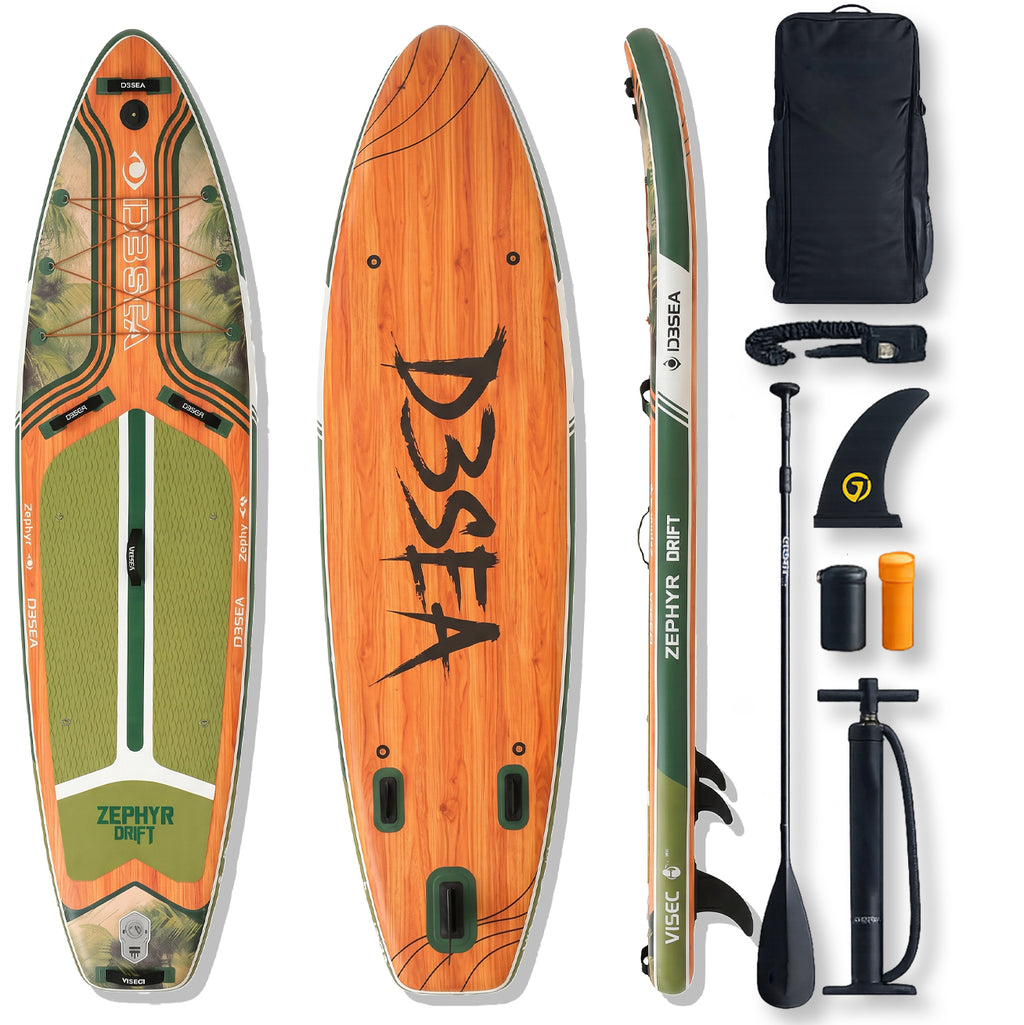 Inflatable Stand Up Paddle Board with Paddle, Pump, Fin, Leash and Carry Bag