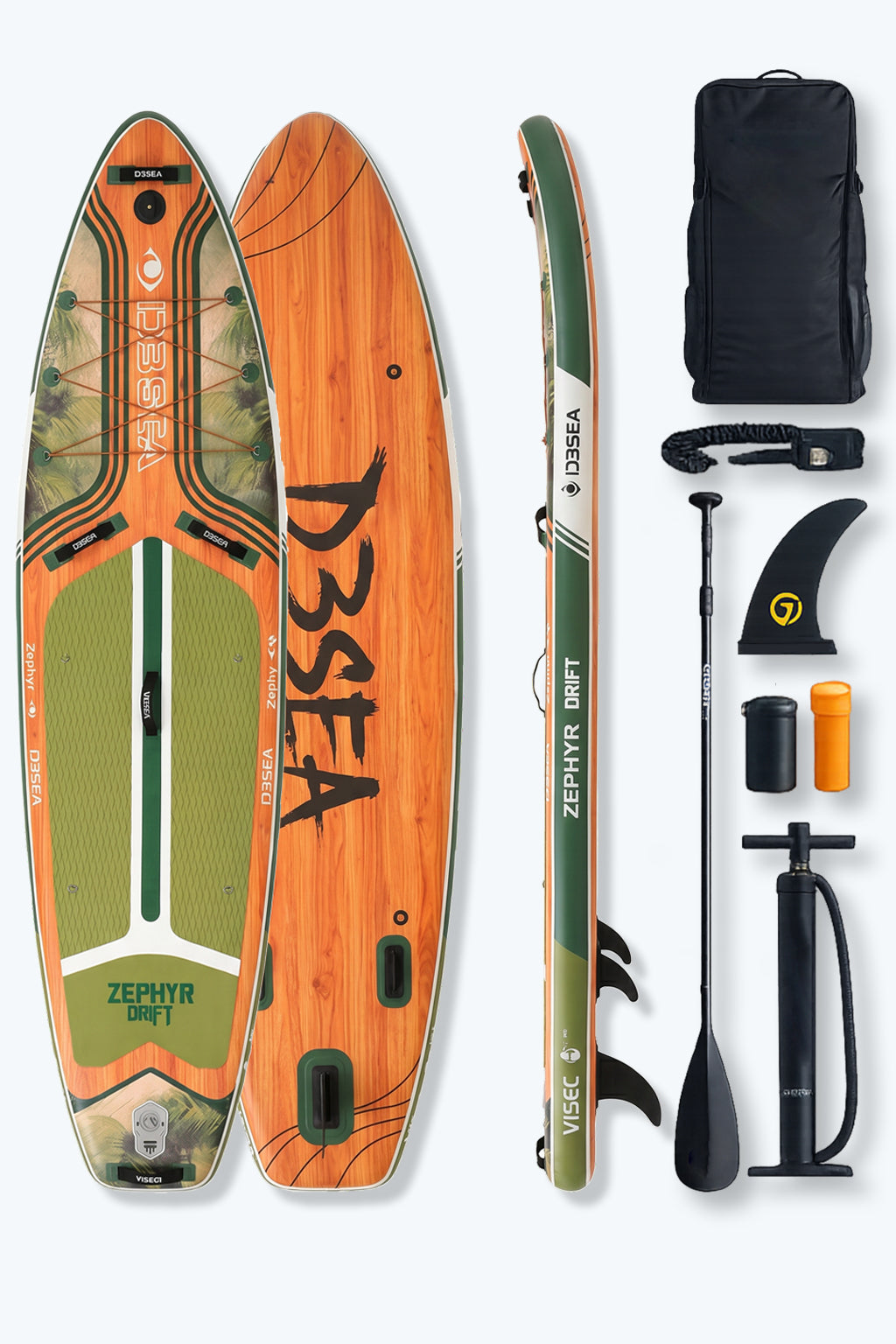 Inflatable Stand Up Paddle Board with Paddle, Pump, Fin, Leash and Carry Bag