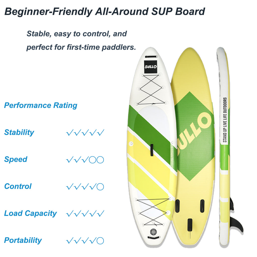 VoErnone Inflatable Stand Up Paddle Board, Premium ISUP with Telescopic Paddle, Sleek Geometric Non-Slip Paddleboard for Adults Lake Cruising