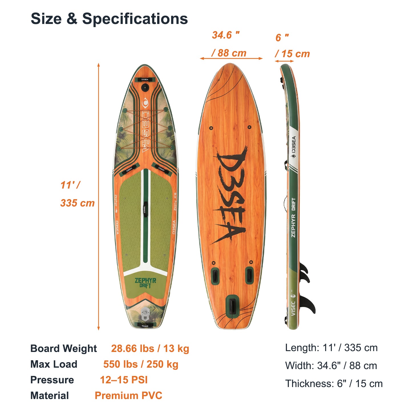 Inflatable Stand Up Paddle Board with Paddle, Pump, Fin, Leash and Carry Bag