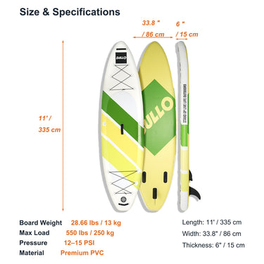 VoErnone Inflatable Stand Up Paddle Board, Premium ISUP with Telescopic Paddle, Sleek Geometric Non-Slip Paddleboard for Adults Lake Cruising