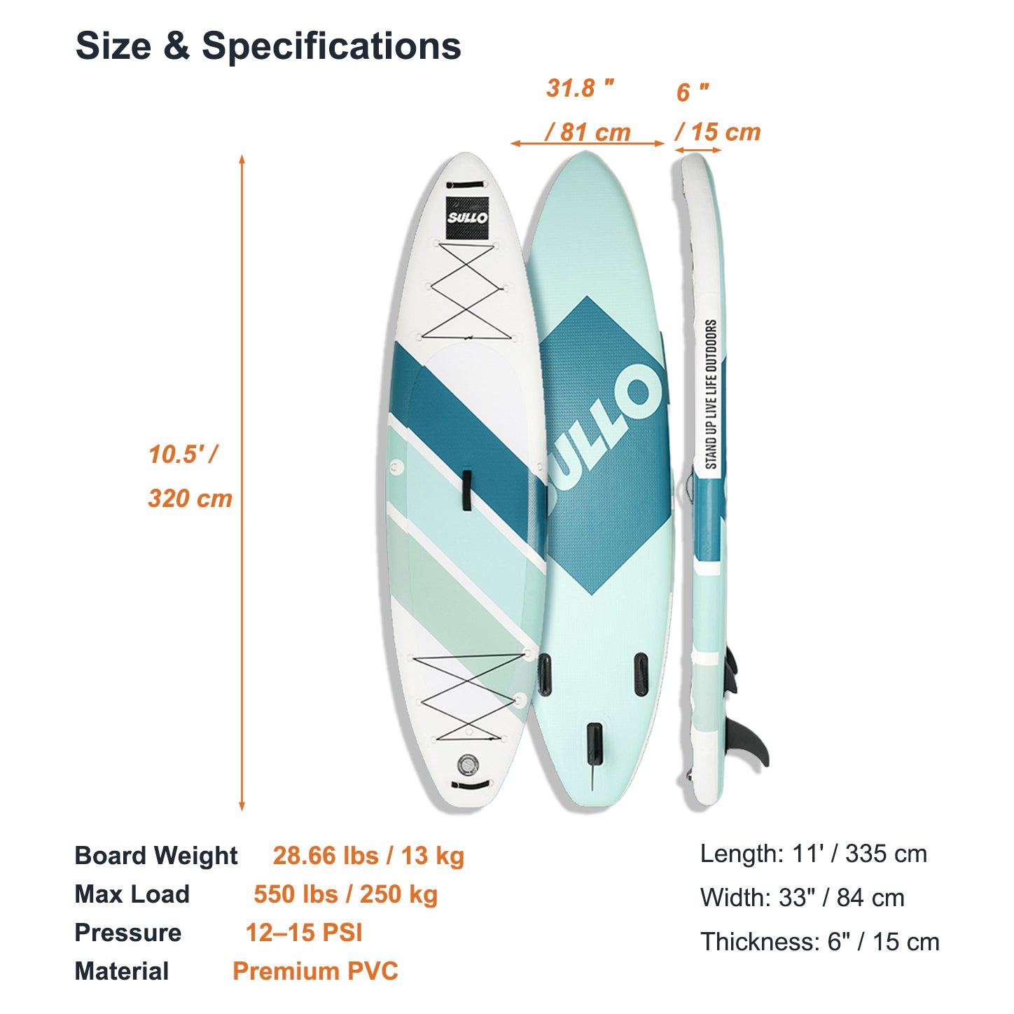 VoErnone Inflatable Stand Up Paddle Board, Premium ISUP with Telescopic Paddle, Sleek Geometric Non-Slip Paddleboard for Adults Lake Cruising