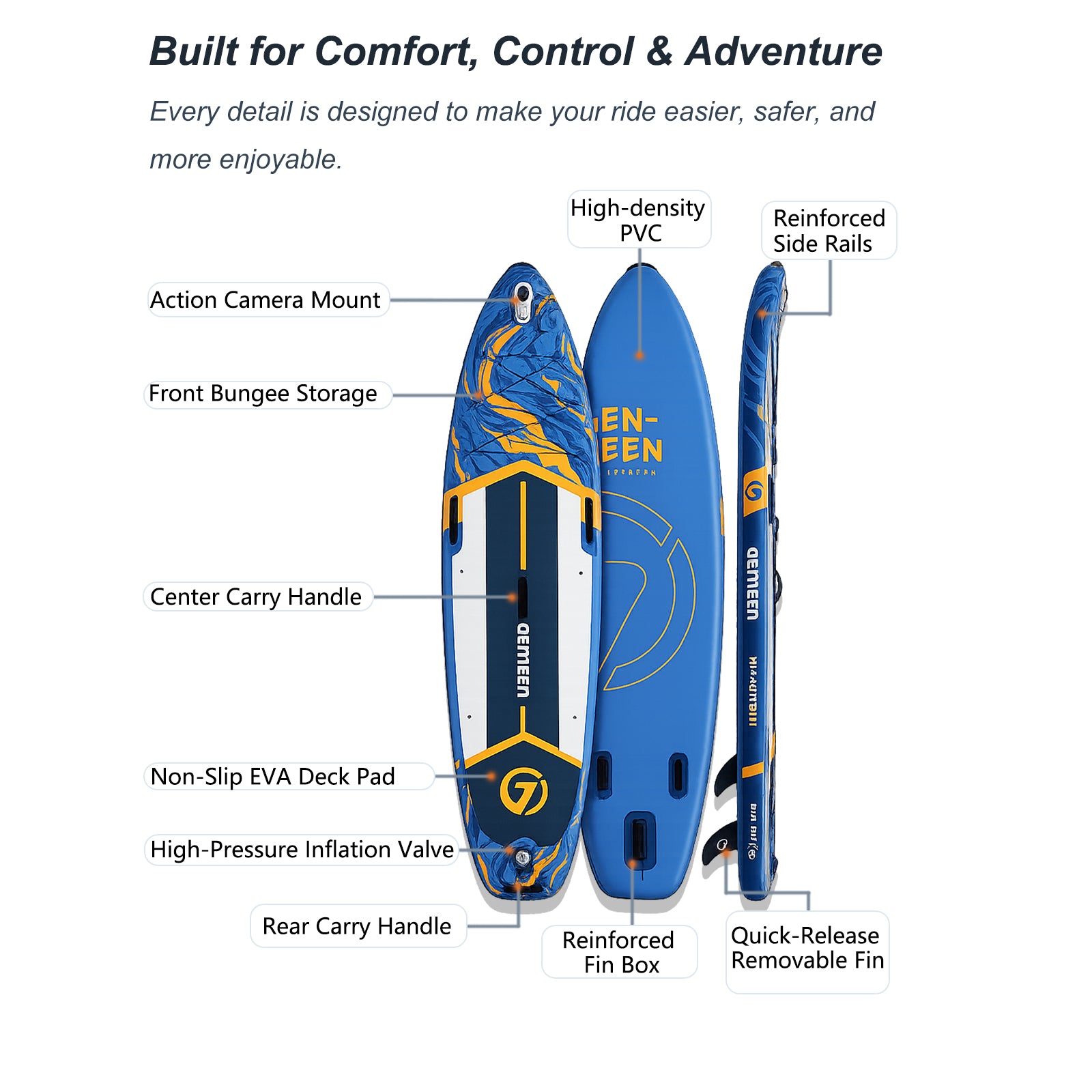 Inflatable Stand Up Paddle Board for Adults | Stable All-Around SUP Board with Premium Accessories