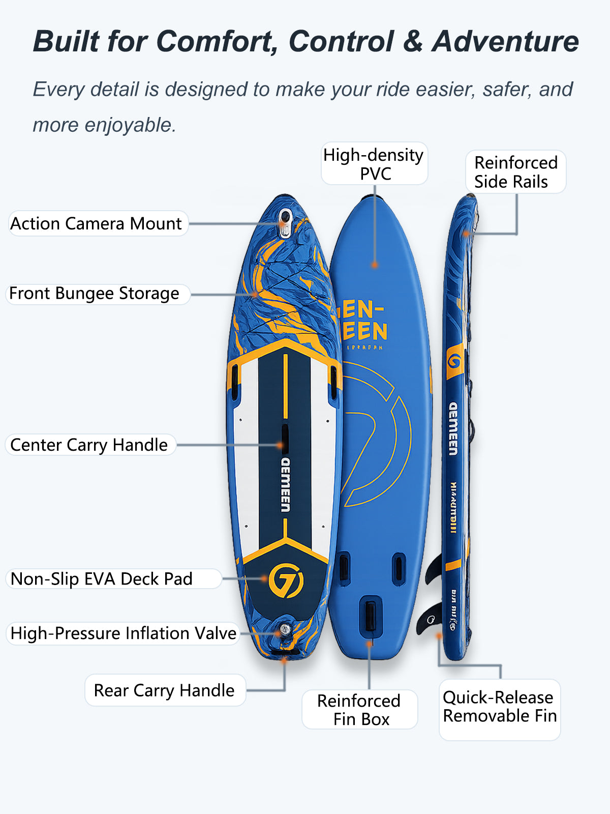 Inflatable Stand Up Paddle Board for Adults | Stable All-Around SUP Board with Premium Accessories