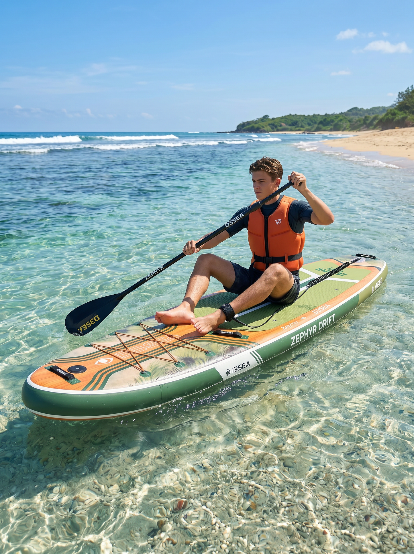 Inflatable Stand Up Paddle Board with Paddle, Pump, Fin, Leash and Carry Bag